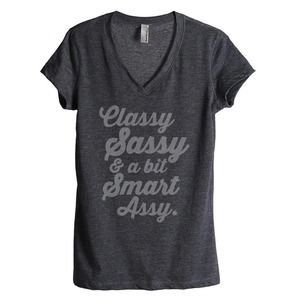 THREAD TANK Classy Sassy Cheeky T-Shirt – NEW with tags! – Black Gray Medium